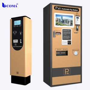 Automat na výdaj kariet vo fronte s automatickým platobným parkovacím systémom